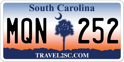 SC license plate MQN252