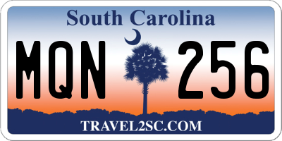 SC license plate MQN256