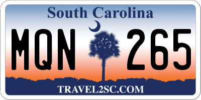 SC license plate MQN265