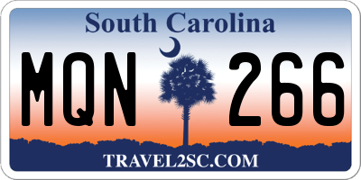 SC license plate MQN266