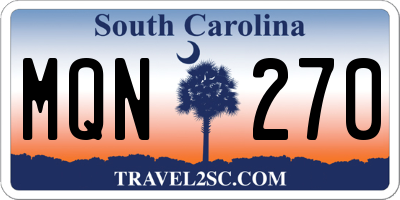 SC license plate MQN270