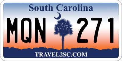 SC license plate MQN271