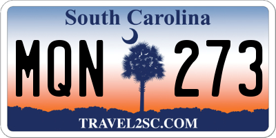 SC license plate MQN273