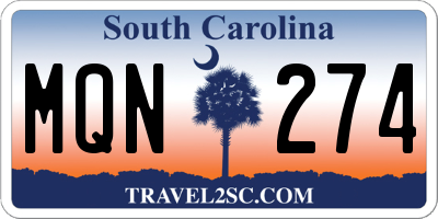 SC license plate MQN274