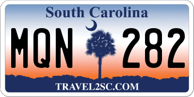 SC license plate MQN282