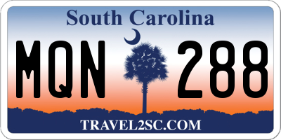 SC license plate MQN288