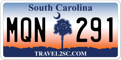SC license plate MQN291