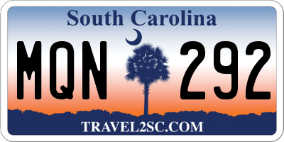 SC license plate MQN292