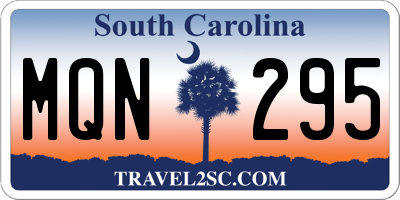 SC license plate MQN295