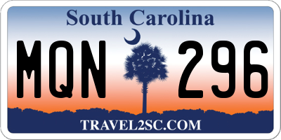 SC license plate MQN296