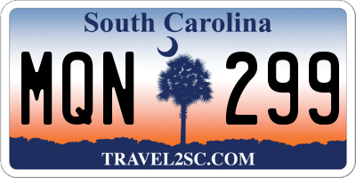 SC license plate MQN299