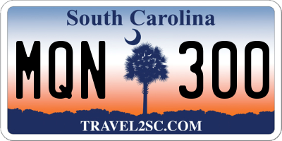 SC license plate MQN300