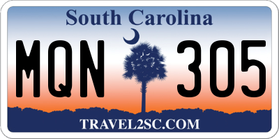 SC license plate MQN305