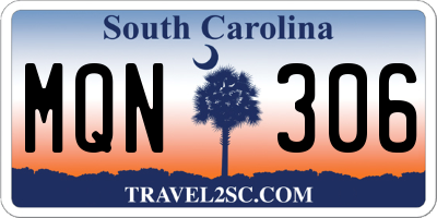 SC license plate MQN306