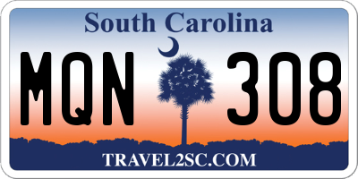 SC license plate MQN308