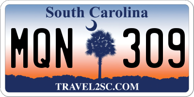 SC license plate MQN309