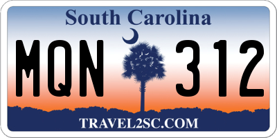 SC license plate MQN312
