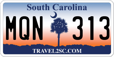 SC license plate MQN313