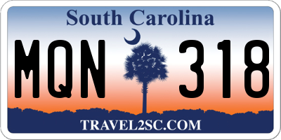 SC license plate MQN318