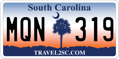 SC license plate MQN319