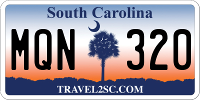 SC license plate MQN320