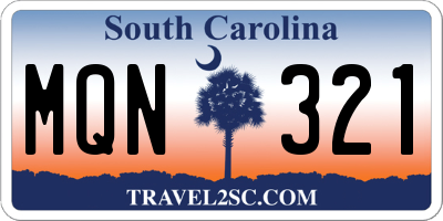 SC license plate MQN321