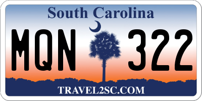 SC license plate MQN322
