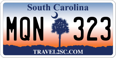 SC license plate MQN323