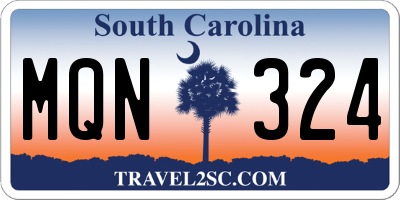 SC license plate MQN324