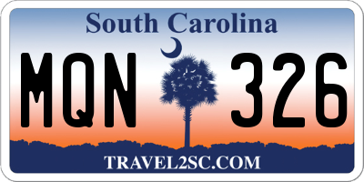 SC license plate MQN326