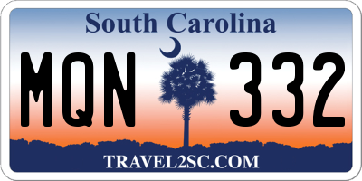 SC license plate MQN332