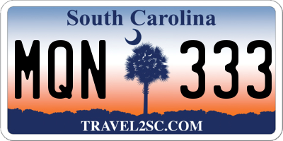 SC license plate MQN333