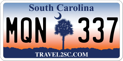 SC license plate MQN337