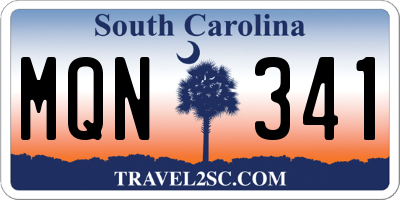 SC license plate MQN341