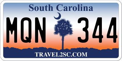 SC license plate MQN344