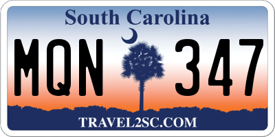 SC license plate MQN347