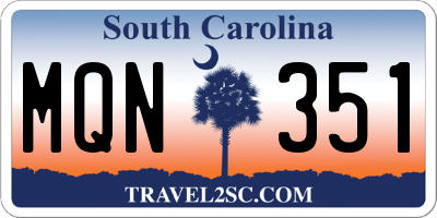 SC license plate MQN351
