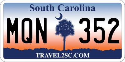 SC license plate MQN352