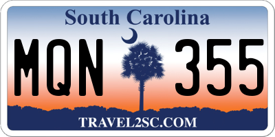 SC license plate MQN355