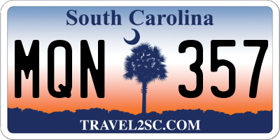 SC license plate MQN357