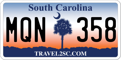 SC license plate MQN358