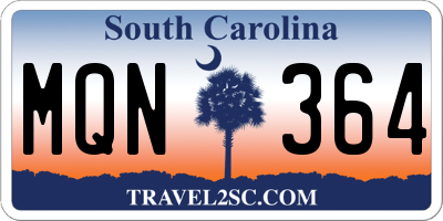 SC license plate MQN364