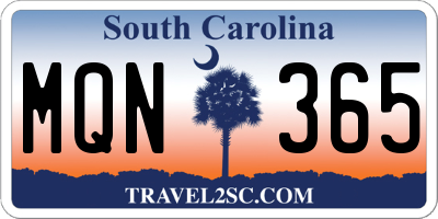 SC license plate MQN365