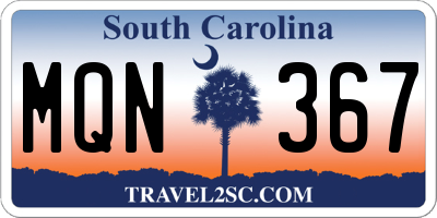 SC license plate MQN367
