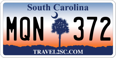 SC license plate MQN372
