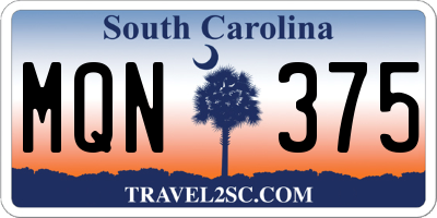 SC license plate MQN375