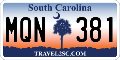 SC license plate MQN381