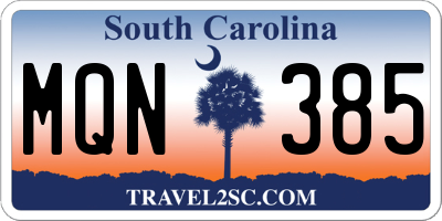 SC license plate MQN385