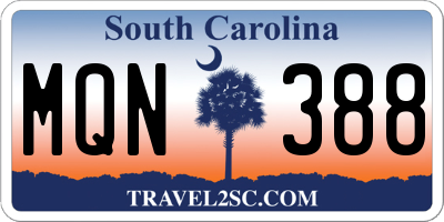 SC license plate MQN388