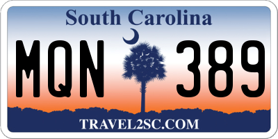 SC license plate MQN389